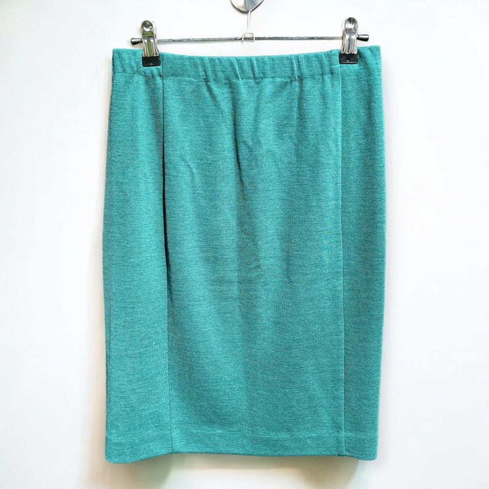 Missoni Skirt NWT Knit Wool Knee Length Midi Teal Green Size 40 US 4 6 NWOT